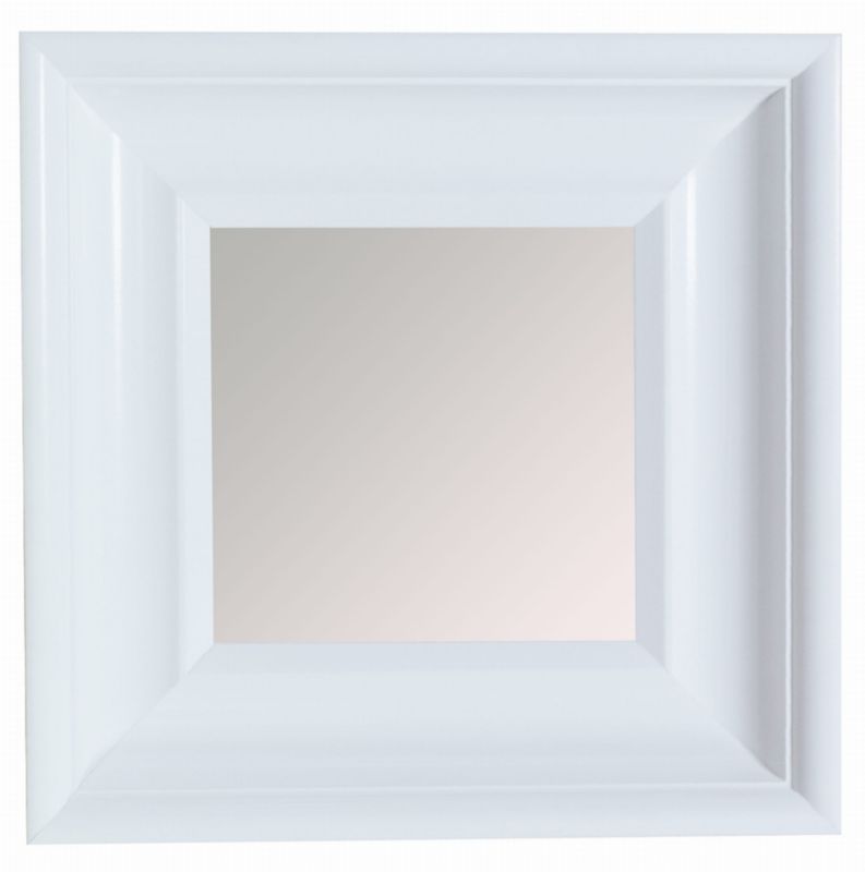 Lustro drewniane kwadratowe BD art klasyczne 35x35 cm białe 1 szt.