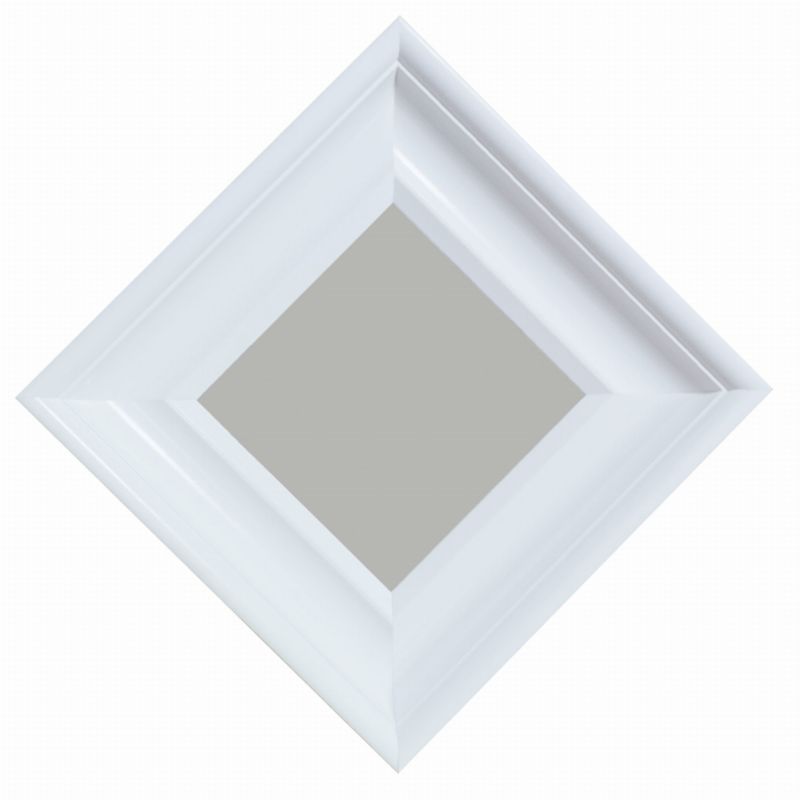 Lustro drewniane kwadratowe BD art klasyczne 35x35 cm białe 1 szt.