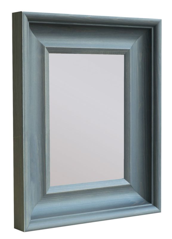 Lustro drewniane kwadratowe BD art klasyczne 36x45 cm szare 1 szt.