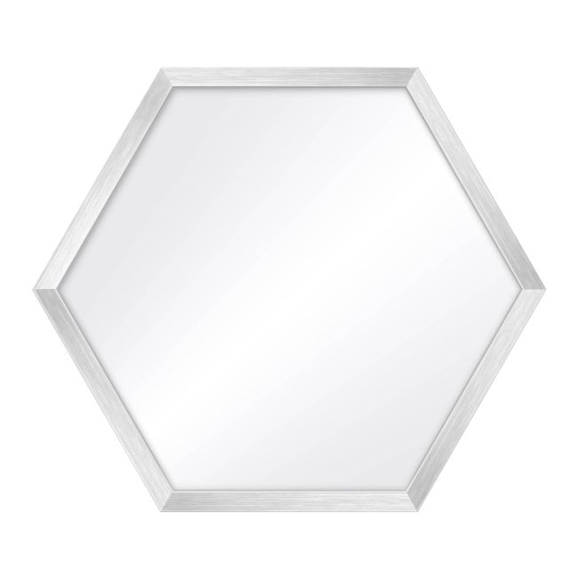Lustro Heksagon 35 x 40 cm w ramie srebrne