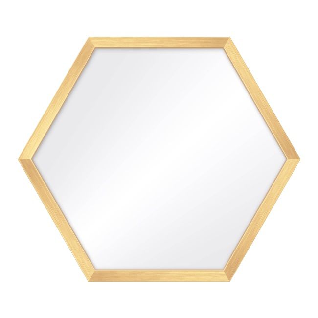 Lustro Heksagon 35 x 40 cm w ramie złote