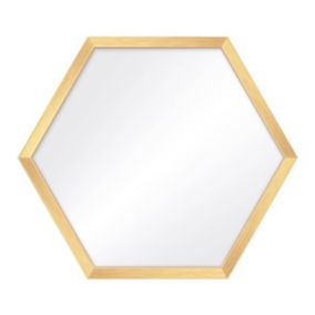 Lustro Heksagon 35 x 40 cm w ramie złote
