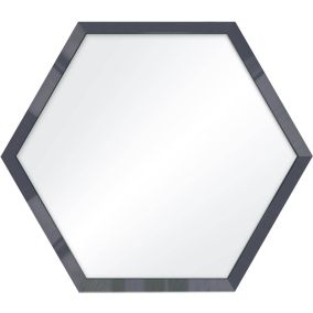 Lustro heksagon Knor 35 x 40 cm srebrna mgła
