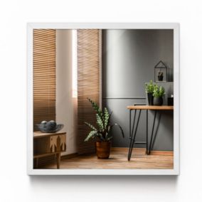 Lustro kwadratowe Tulup 50 x 50 ścienne w białej ramie MDF 1 szt.