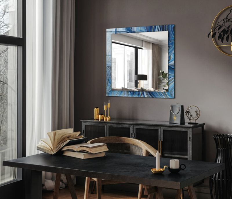 Lustro Kwadratowe Tulup Abstrakcyjny Wzór 60x60 cm Stylowe 1 szt.