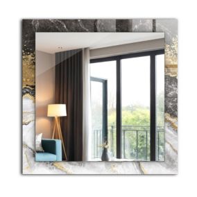 Lustro Kwadratowe Tulup Marmur Abstrakcja 60x60 cm Na Podkładzie 1 szt.