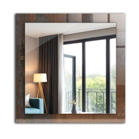 Lustro Kwadratowe Tulup Rdza Metal 60x60 cm Industrialne Na Podkładzie 1 szt.