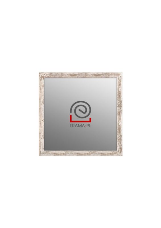 Lustro kwadratowe z serii HIT Erama 40 x 40 cm w ramie bielona sosna 1szt.