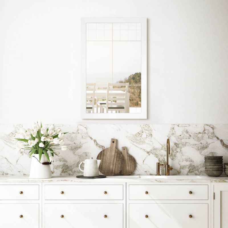 Lustro Lahti 47 x 72 cm w ramie białe