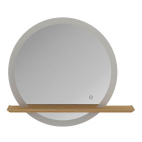 Lustro LED GoodHome Avela śr. 75 cm z półką