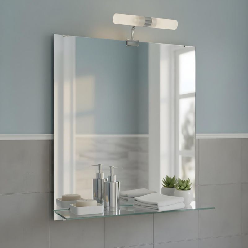 Lustro LED GoodHome Clarach 50 x 60 cm z półką