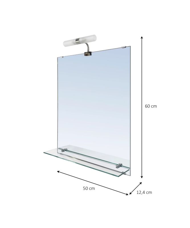 Lustro LED GoodHome Clarach 50 x 60 cm z półką