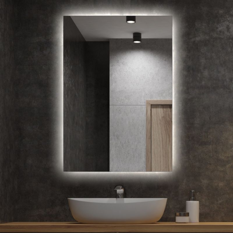 Lustro LED Tulup 100x70 cm Neutralny Nowoczesne Do Salonu 1 szt.