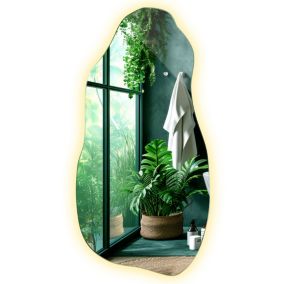 Lustro LED Tulup 40x80 cm Ciepły LED Ozdobne Nieregularne 1 szt.
