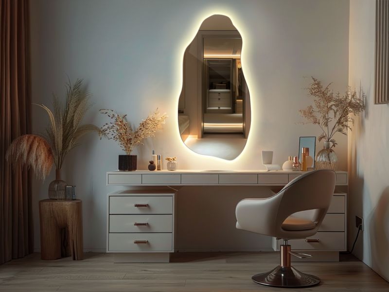 Lustro LED Tulup 45x90 cm Ciepły LED Dekoracyjne do Salonu 1 szt.