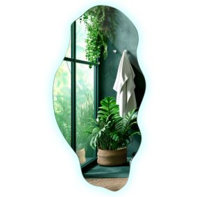 Lustro LED Tulup 45x90 cm faliste ozdobne zimne światło do łazienki 1 szt.