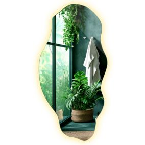 Lustro LED Tulup 50x100 cm faliste dekoracyjne ciepłe światło 1 szt.