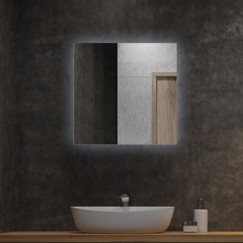 Lustro LED Tulup 50x50 cm Zimny Nowoczesne Podświetlane 1 szt.