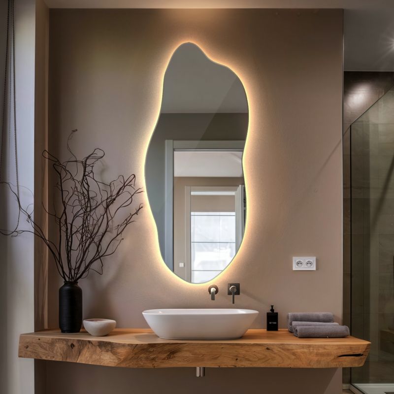 Lustro LED Tulup asymetryczne 45x100 cm ciepłe 1 szt.