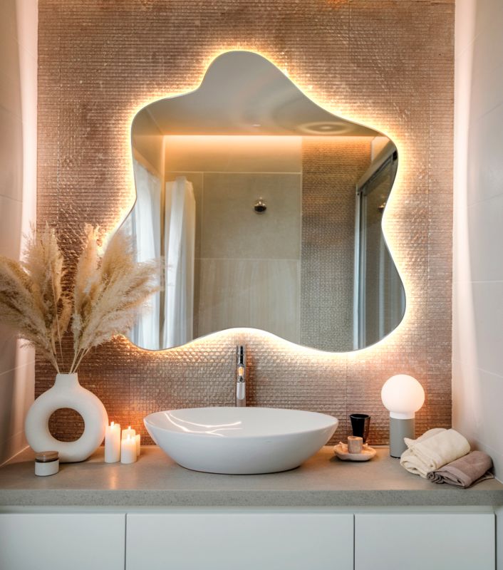 Lustro LED Tulup Ciepła Barwa 48x48 cm 1 szt.