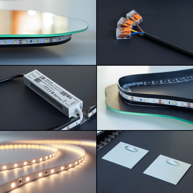 Lustro LED Tulup nieregularne 35x80 cm neutralne 1 szt.