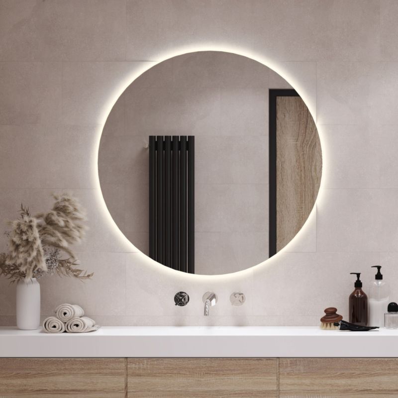 Lustro LED Tulup Okrągłe 70 cm Ciepły Uniwersalne Do Salonu 1 szt.