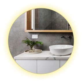 Lustro LED Tulup Okrągłe 80 cm Ciepły Designerskie Na Ścianę 1 szt.