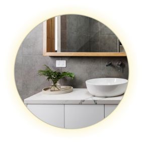 Lustro LED Tulup Okrągłe 80 cm Neutralny Funkcjonalne Do Salonu 1 szt.
