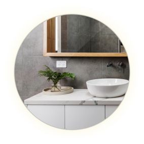 Lustro LED Tulup Okrągłe 90 cm Zimny Nowoczesne Do Salonu 1 szt.