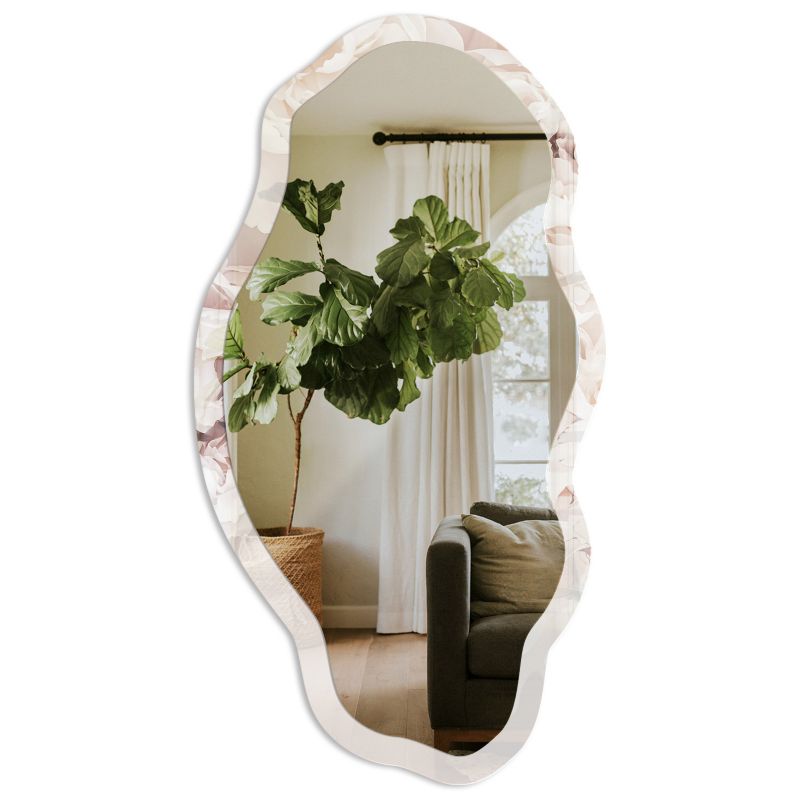 Lustro Nieregularne Do Przedpokoju Tulup 52x97 cm Subtelna elegancja - w Ramie Szkło Hartowane Lustro z Nadrukiem 1 szt.