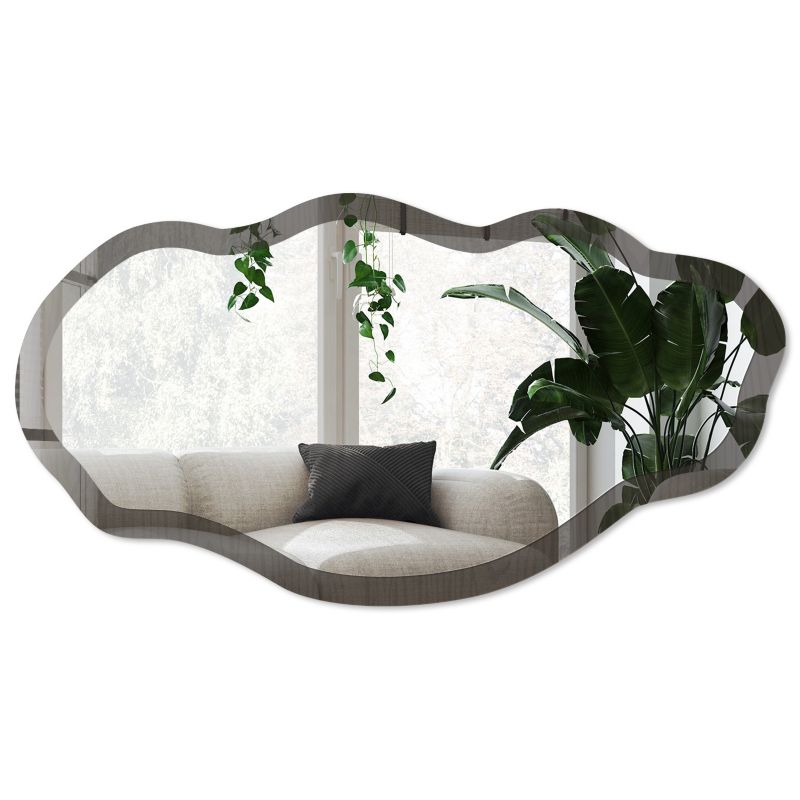 Lustro nieregularne w ramie Wallfluent 52x97 cm Ciemne drewno Do przedpokoju / do holu / do korytarza Styl boho 1 szt.