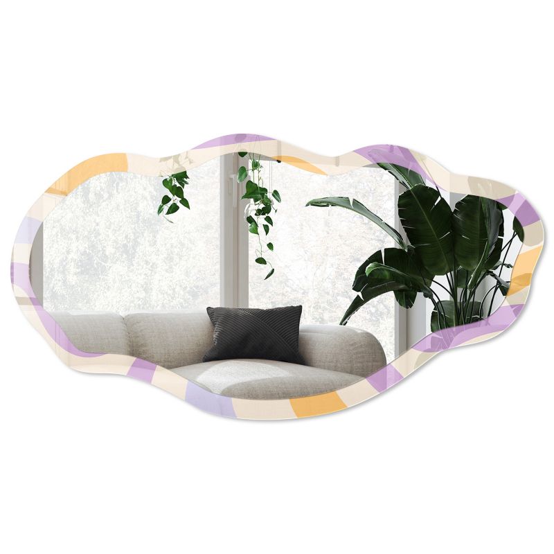 Lustro nieregularne w szklanej ramie Wallfluent 52x97 cm Falisty deseń Faliste asymetryczne 1 szt.