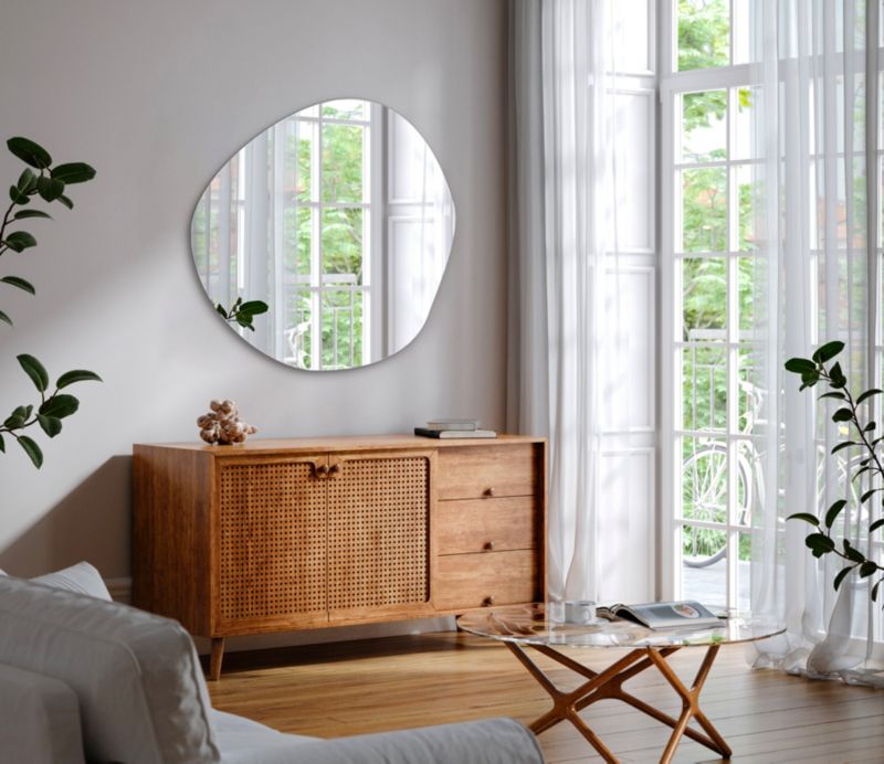 Lustro Nieregularny Kształt Wallfluent 58 x 58 cm Do Łazienki Sypialni 1 szt.