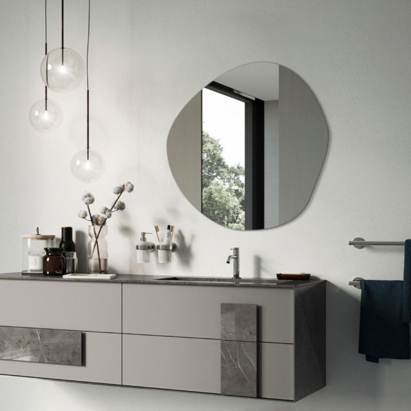 Lustro Nieregularny Kształt Wallfluent 58 x 58 cm Do Łazienki Sypialni 1 szt.