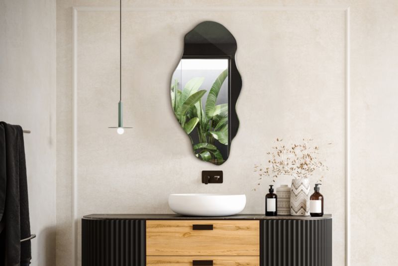Lustro Nowoczesne Nieregularne Wallfluent 50 x 100 cm do Łazienki Salonu 1 szt.