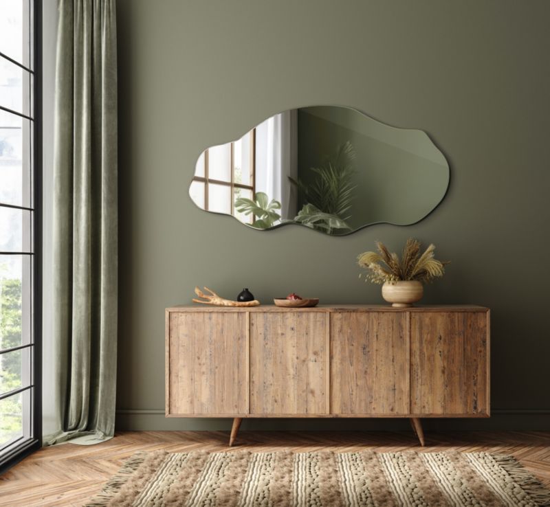 Lustro Nowoczesne Nieregularne Wallfluent 50 x 100 cm do Łazienki Salonu 1 szt.