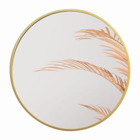 Lustro okrągłe BD ART drewniane loftowe 60 cm złote 1 szt.