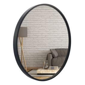 Lustro okrągłe BD art drewniane loftowe 80 cm czarne 1 szt.