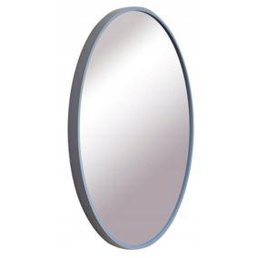 Lustro okrągłe Matkam ścienne 60 cm szary 1 szt.