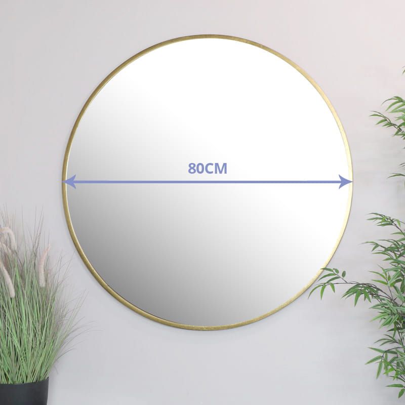 Lustro okrągłe Songmics 80cm złota rama nowoczesne 1 szt.
