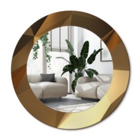 Lustro Okrągłe Tulup Geometryczny Wzór 50 cm Designerskie Na Podkładzie 1 szt.