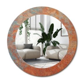 Lustro Okrągłe Tulup Rdzawy Metal 70 cm Industrialne Na Podkładzie 1 szt.