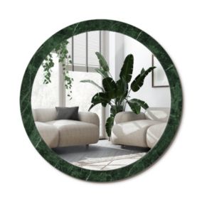 Lustro Okrągłe Tulup Zielony Marmur 100 cm Eleganckie Na Podkładzie 1 szt.