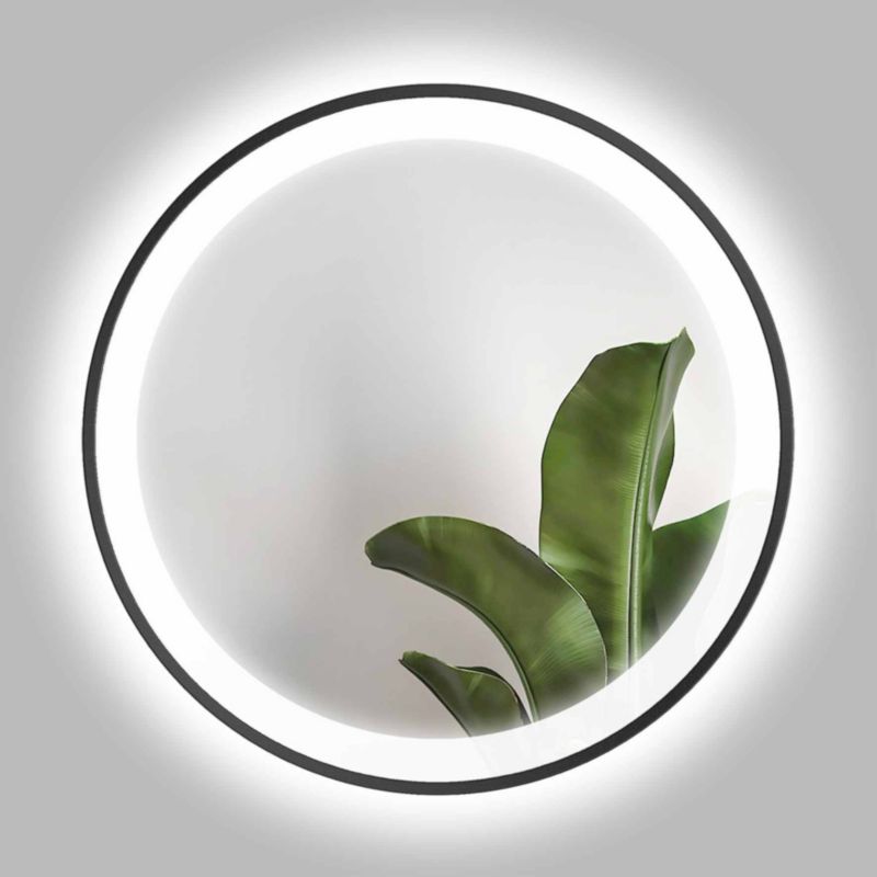 Lustro okrągłe Vetro Verde Venezia NERO 60 cm z oświetleniem LED 1 szt.
