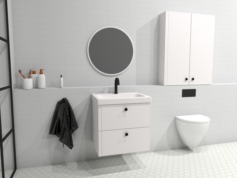 Lustro okrągłe Mirano Azzura 60 cm białe