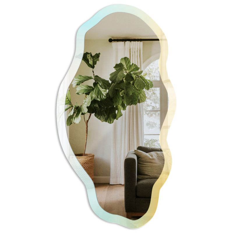Lustro Organiczne Do Łazienki Tulup 52x97 cm Łagodność barw - w Ramie Szkło Hartowane Lustro z Nadrukiem 1 szt.