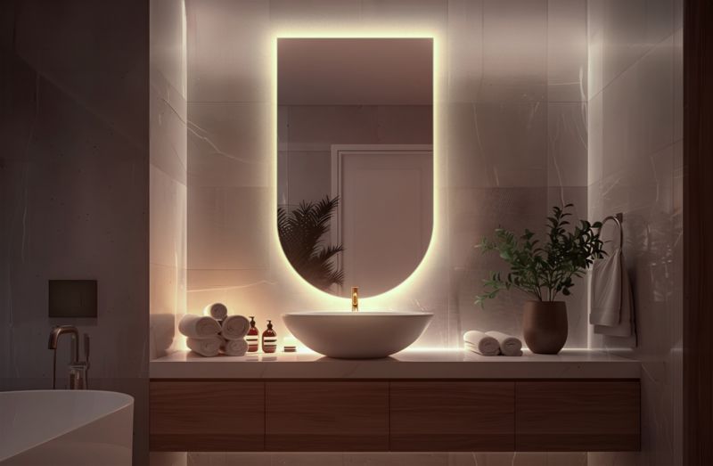 Lustro Owalne Ścięte LED Tulup 40x70 cm Neutralne Do Sypialni 1 szt.