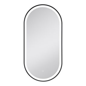 Lustro owalne GoodHome Carder 50 z 100 cm czarne LED