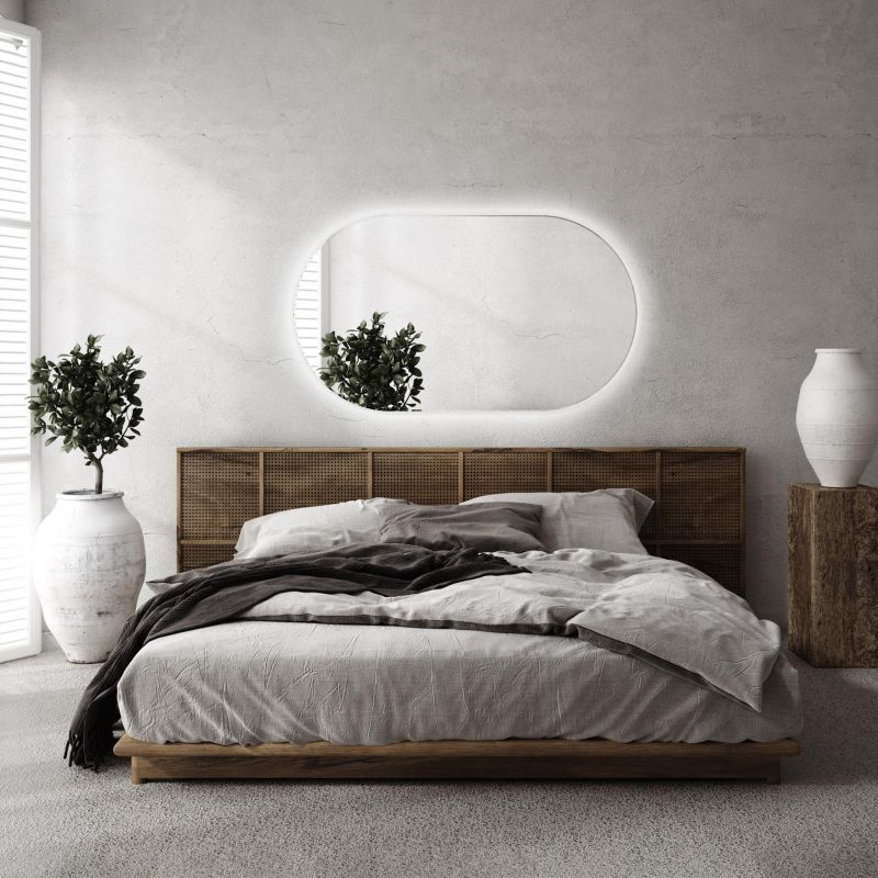 Lustro Owalne LED Tulup 52x90 cm Neutralne Podświetlane 1 szt.