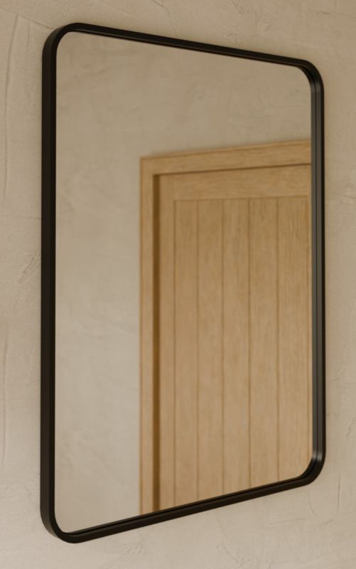 Lustro prostokątne BD art 60x80 cm w czarnej ramie łazienkowe 1 szt.